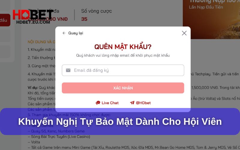 Quyền kiểm soát của người dùng theo Chính Sách Bảo Mật HDbet